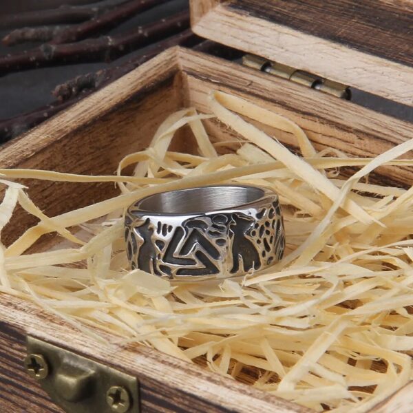 anillo lobos valknut