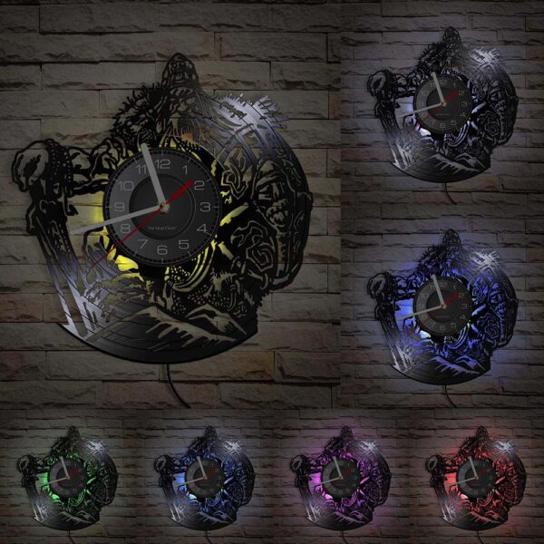 reloj de pared luz led guerrero