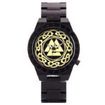 reloj de madera valknut