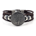 pulsera arbol de la vida cuero marron