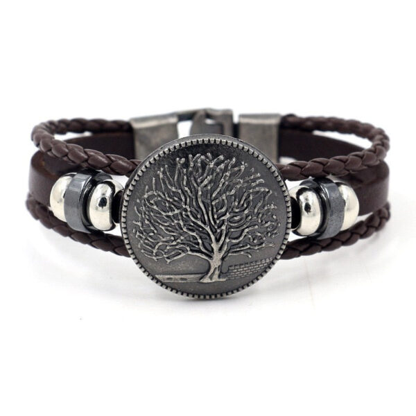 pulsera arbol de la vida cuero marron