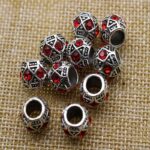 Perlas de Barba Piedras Preciosas Rojas