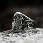 anillo arbol de la vida acero