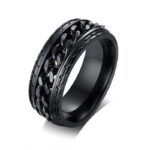 anillo cadena negra
