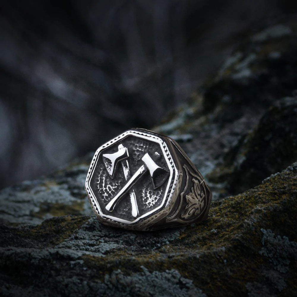 Anillo Hachas Vikingas Anillo Hachas Vikingas