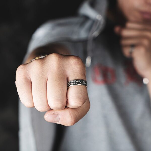 Anillo Runas Vikingas Plata