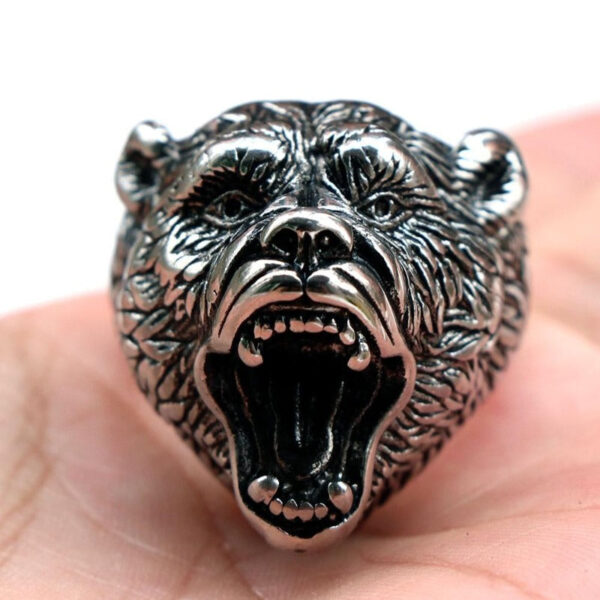 Anillo Cabeza de Oso Vikingo