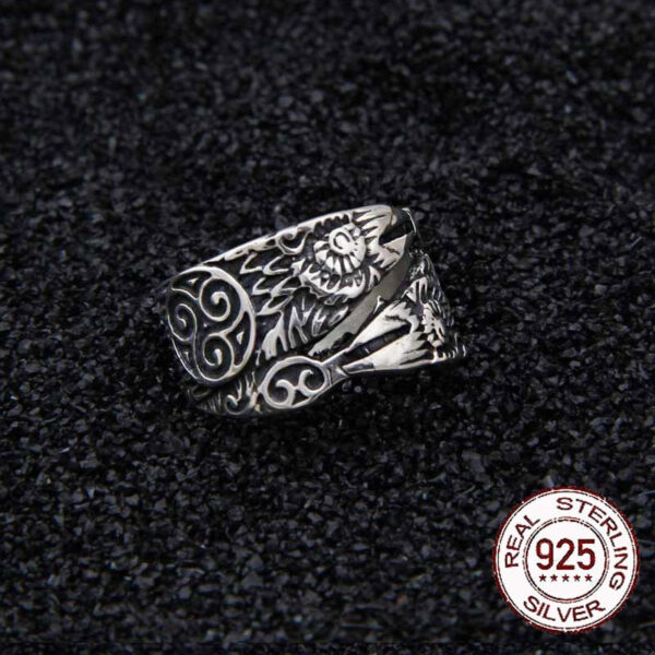 Anillo Hugin y Munin Plata