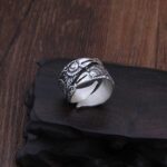 Anillo de Sello Hugin y Munin Plata