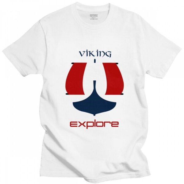 camiseta vikinga barco blanco