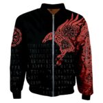 chaqueta cuervo vikingo rojo