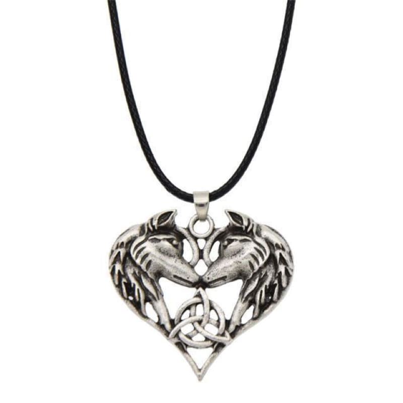 Colgantes Vikingos Collar Lobos Triqueta
