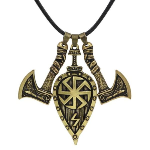 Collar Hacha y Escudo Vikingo
