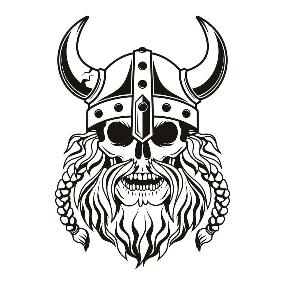 dibujo-calavera-vikinga