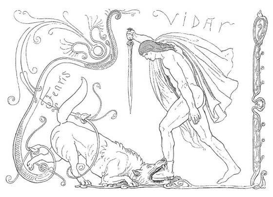 dibujo fenrir vidar