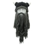 gorro vikingo barba gris oscuro