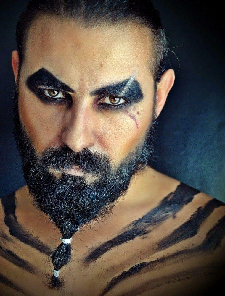 maquillaje vikingo hombre