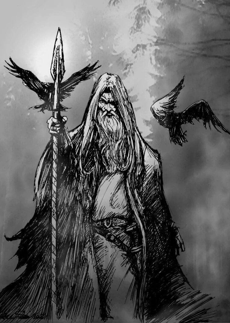 odin cuervos lanza